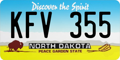 ND license plate KFV355