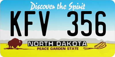 ND license plate KFV356