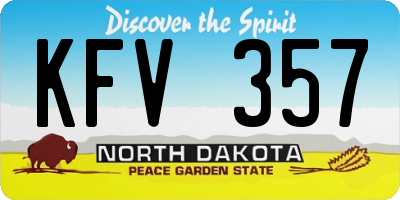 ND license plate KFV357