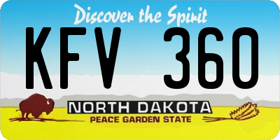 ND license plate KFV360