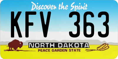 ND license plate KFV363