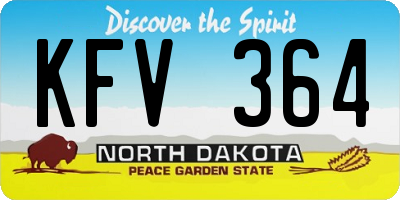 ND license plate KFV364