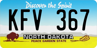 ND license plate KFV367