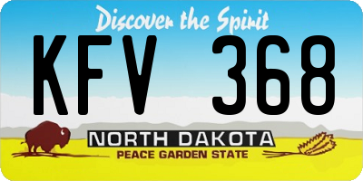 ND license plate KFV368