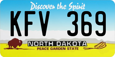 ND license plate KFV369