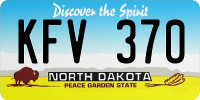 ND license plate KFV370
