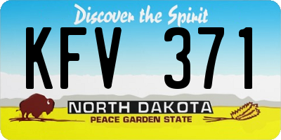 ND license plate KFV371