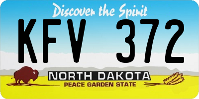 ND license plate KFV372