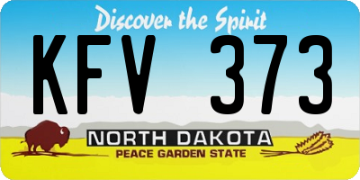 ND license plate KFV373