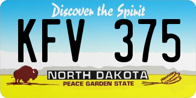 ND license plate KFV375