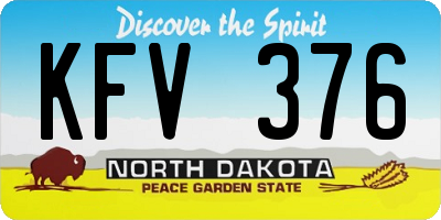 ND license plate KFV376