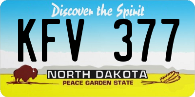ND license plate KFV377