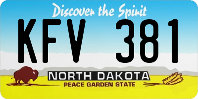 ND license plate KFV381