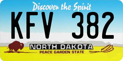 ND license plate KFV382