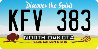 ND license plate KFV383