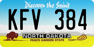 ND license plate KFV384