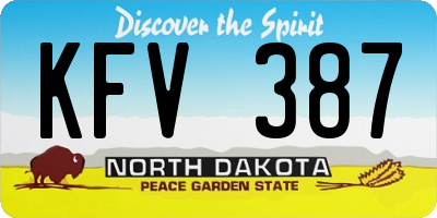 ND license plate KFV387