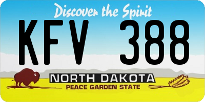 ND license plate KFV388
