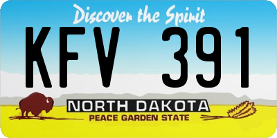 ND license plate KFV391
