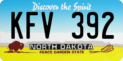 ND license plate KFV392