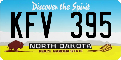 ND license plate KFV395