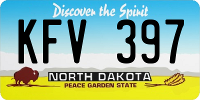 ND license plate KFV397