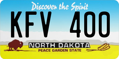 ND license plate KFV400