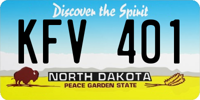 ND license plate KFV401