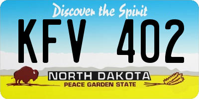 ND license plate KFV402