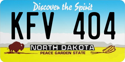 ND license plate KFV404