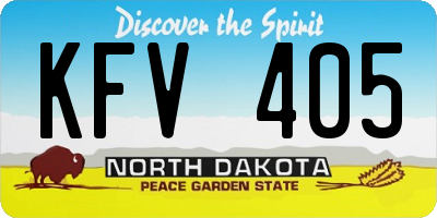 ND license plate KFV405