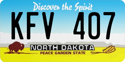 ND license plate KFV407