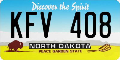 ND license plate KFV408