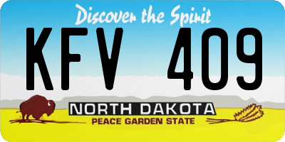 ND license plate KFV409