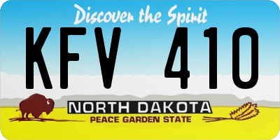 ND license plate KFV410