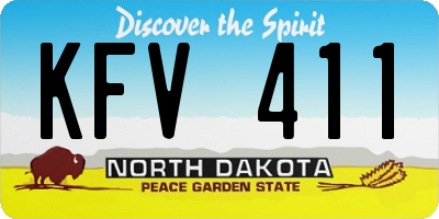 ND license plate KFV411