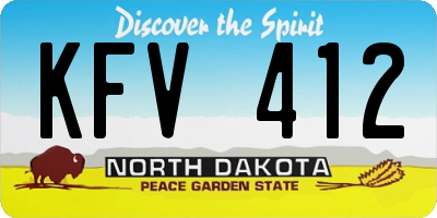 ND license plate KFV412