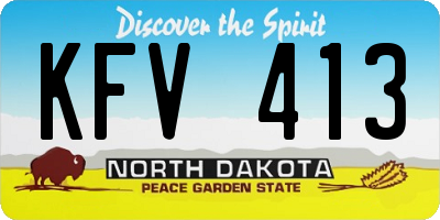 ND license plate KFV413