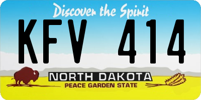ND license plate KFV414