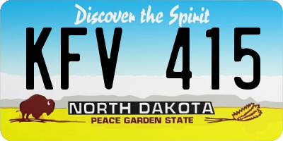 ND license plate KFV415