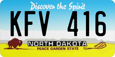 ND license plate KFV416