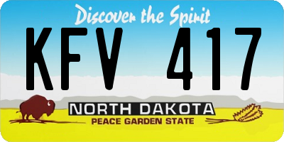 ND license plate KFV417