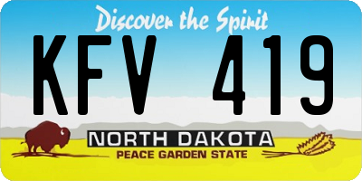 ND license plate KFV419