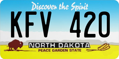 ND license plate KFV420