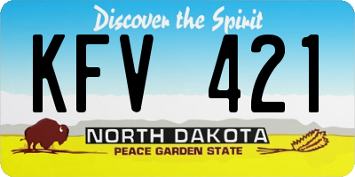ND license plate KFV421