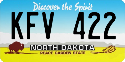 ND license plate KFV422