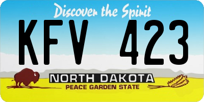 ND license plate KFV423