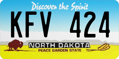 ND license plate KFV424