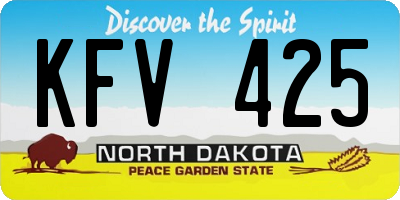 ND license plate KFV425