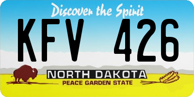 ND license plate KFV426